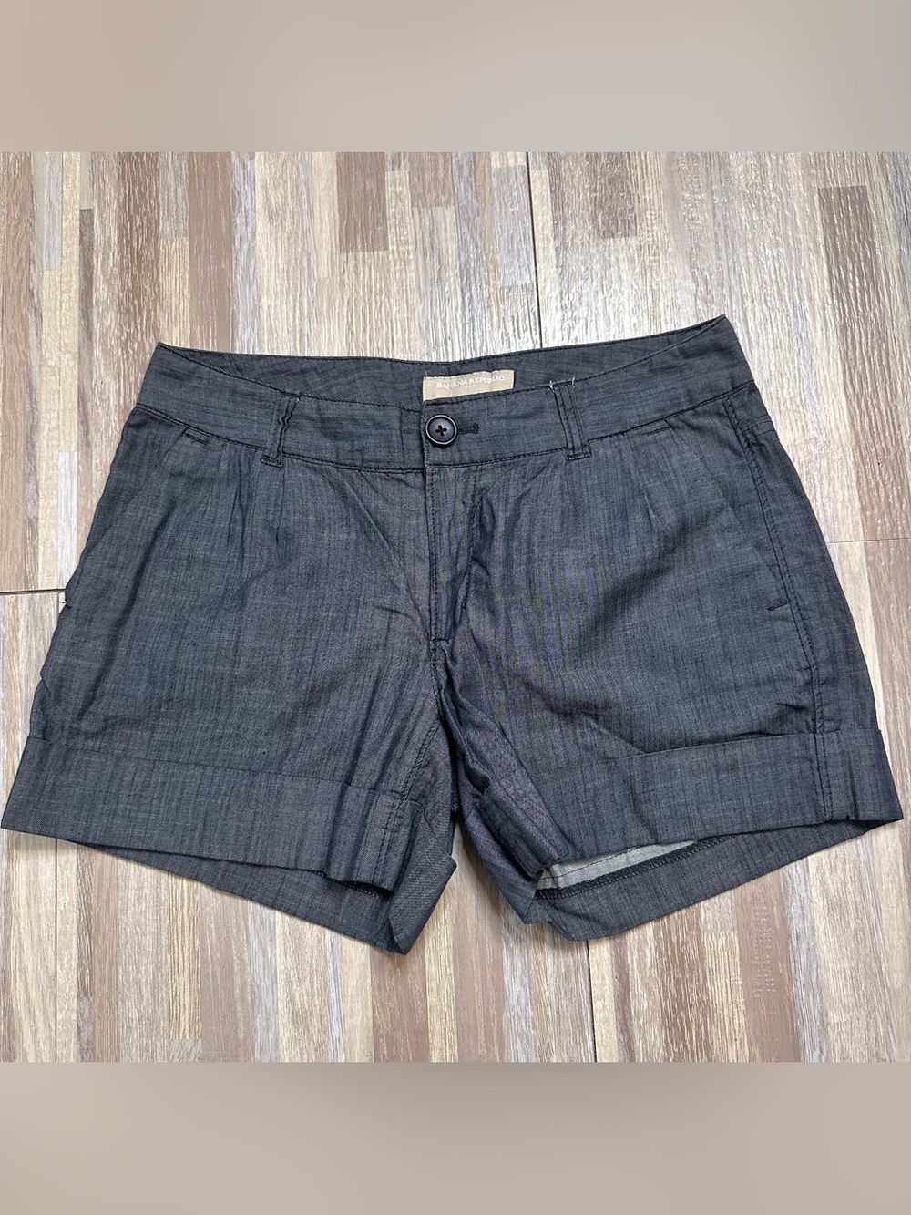 Banana Republic Dark Charcoal High-Rise Dress Shorts